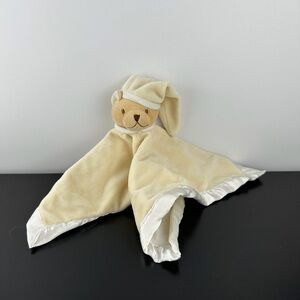 Noukie's Rare Tan Teddy Bear Lovey Security Blanket 12" Noukies Plush Comforter